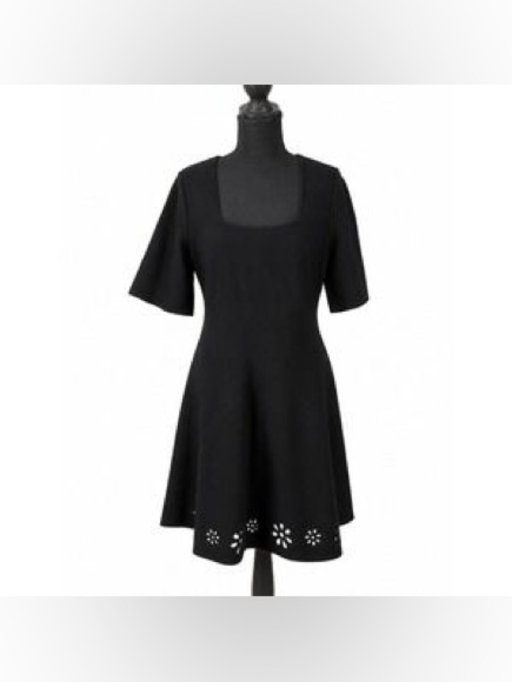 eyelet hem a line dress black 41 hawthorn